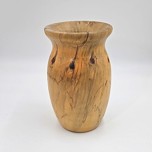 Artisan Crafted Turned Wood Vase - Norfork Island Pine - 7 1/2" tall - Picture 2 of 7